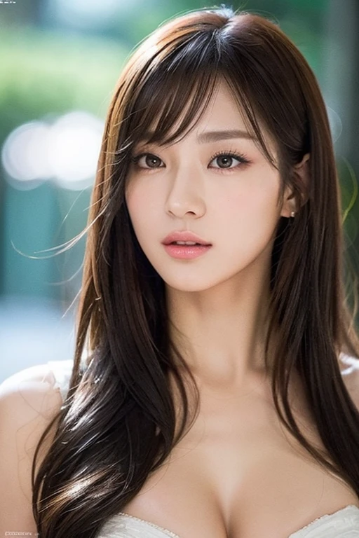 Canon RF85mmf/1.2,masterpiece,Highest quality,Ultra-high resolution,you,1 girl,(Korean mixed race,K-Pop Idols:1.2),alone,white_Shiny_skin,black eye,necklace,((brown_length_Wavy_hair)),((pink_Shiny_lips)),eyelash,前hair,deal with,Compensate,Shiny,pore,skin texture,Photographed inside the cafe
