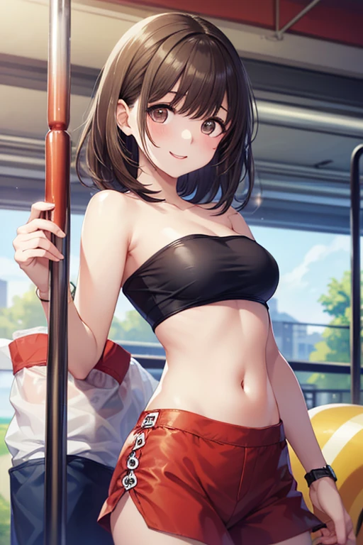cute女の子,cute, scrunchie, ,(tube top:1.8),, (seduce, Suggestive:0.9),,,upper body, ( from the front , Watch Viewers:1.2), , ()、 , ,
,,
、、、 、
,((( masterpiece, Highest Quality, high resolution, 超 high resolution, Pixel Perfect , description boundary depth, 4K, RTTX10.0))),
、Anegasaki Nene, shiny brown hair, beautiful brown eyes, smiling face, sparkling pupils, (fine grain), , highly detailed face,, (masterpiece:1.2, best quality), ((only1 girl)), ((cowboyshot:1.5))