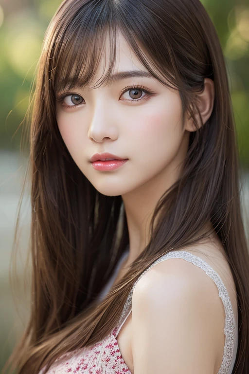 (highest quality:1.1)、(Photorealistic:1.1)、(photograph:1.1)、(Very detailed:1.1)、Beautiful detailed girl、(Very detailedな目と顔)、(Facial lighting)、(Skin that glows in the sunlight)、((Perfectly anatomically balanced style))、(Cute pose)、(Facing forward)(looking at the camera)(Brown Hair)、(Well-formed face)、(Korean Idol)、(Prominent double eyelids)、(Large pupil)、(Nose with beautiful nasal muscles)、(Beautiful Lips)、(Beautiful eye)、(Beautiful girl) 、(Korian and japanese mix)