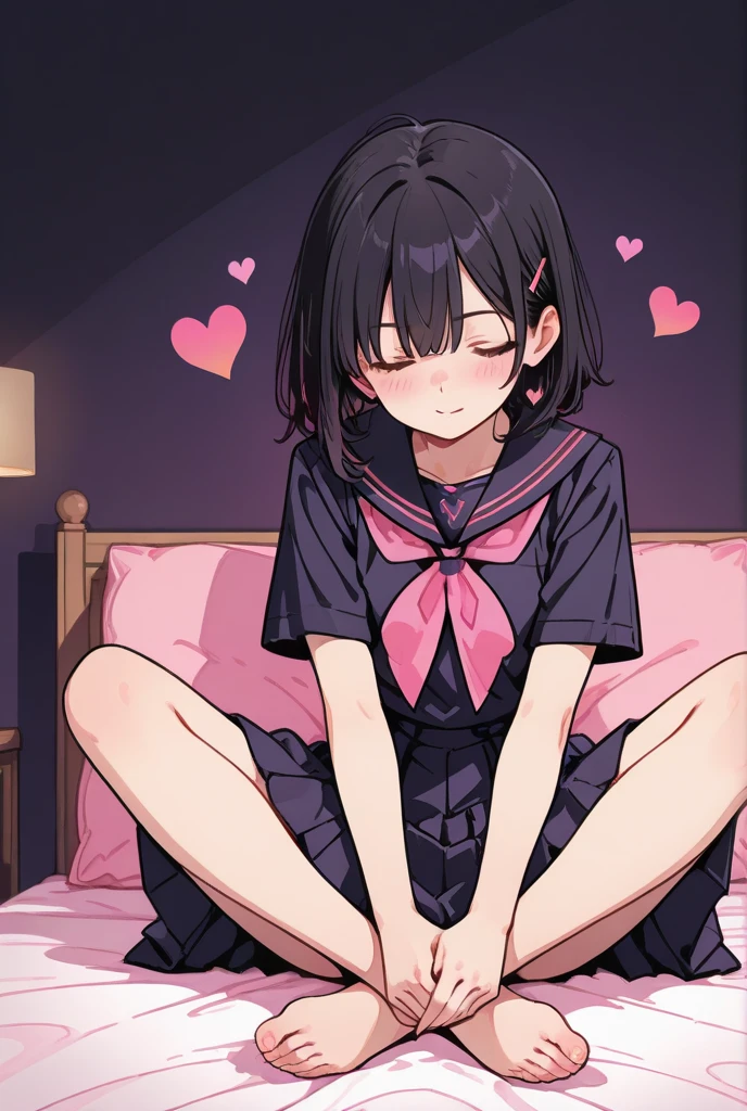 v2, panties, on bed, wet body, sweat, legs closed, crying, detailed legs, looking at camera, age 5, shiny body, shiny legs