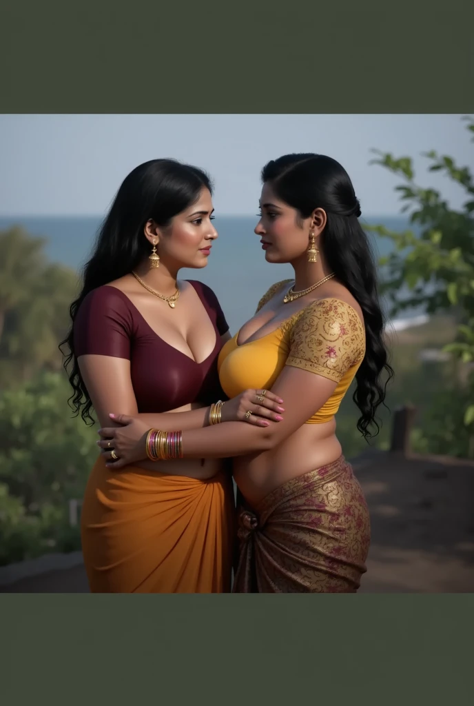 hot busty indian aunty 30 y/o old in black saree deep cleavage blouse transparent surrounded by men in market, showing belly, seducing, aunty takes shower with them, aunty bathes with them, they grab aunty from behind , aunty horny expression, Cleavage, fully wet body, they kiss aunty neck. They Pressing breasts from behind, big breasts , they touching breasts, showing curvy navel , they squezzing  , they forcing her for sex, men pressing aunty nipples