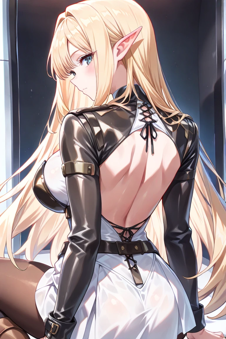 Marin Kitagawa,Maid, latex clothes, A beautiful smile, teasing,smug,((back)),