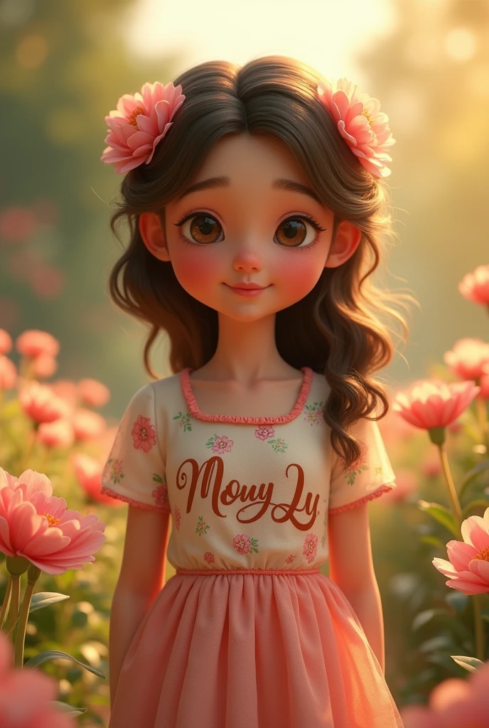 Real pinay giel age7 years old wearing red gown arounding flowers
