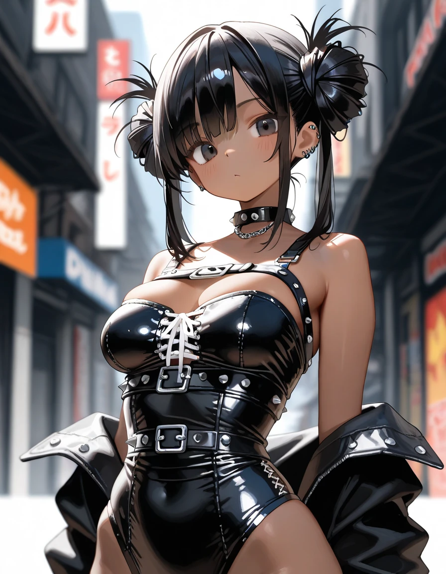 最high quality、best image quality、masterpiece、teenage girl((18-year-old、 By becoming、vest bust、medium bust,wide open breast tea、black eye, black hair、shortcut、short hair、thin,highest valley、Perforated gloves、Hachimaki、My whole body is full of scars、black tank top、red short skirt、anger expression、red necklace、black stockings、red boots、red heat mask,Japanese sword、red coat、flash)),high quality、beautiful art、background((Dark road、Red rain、red lighting、Red Moon、bloody road、dark city)),debris flies、Depth of written boundary、movie、visual art、perfect art、8K,genuine