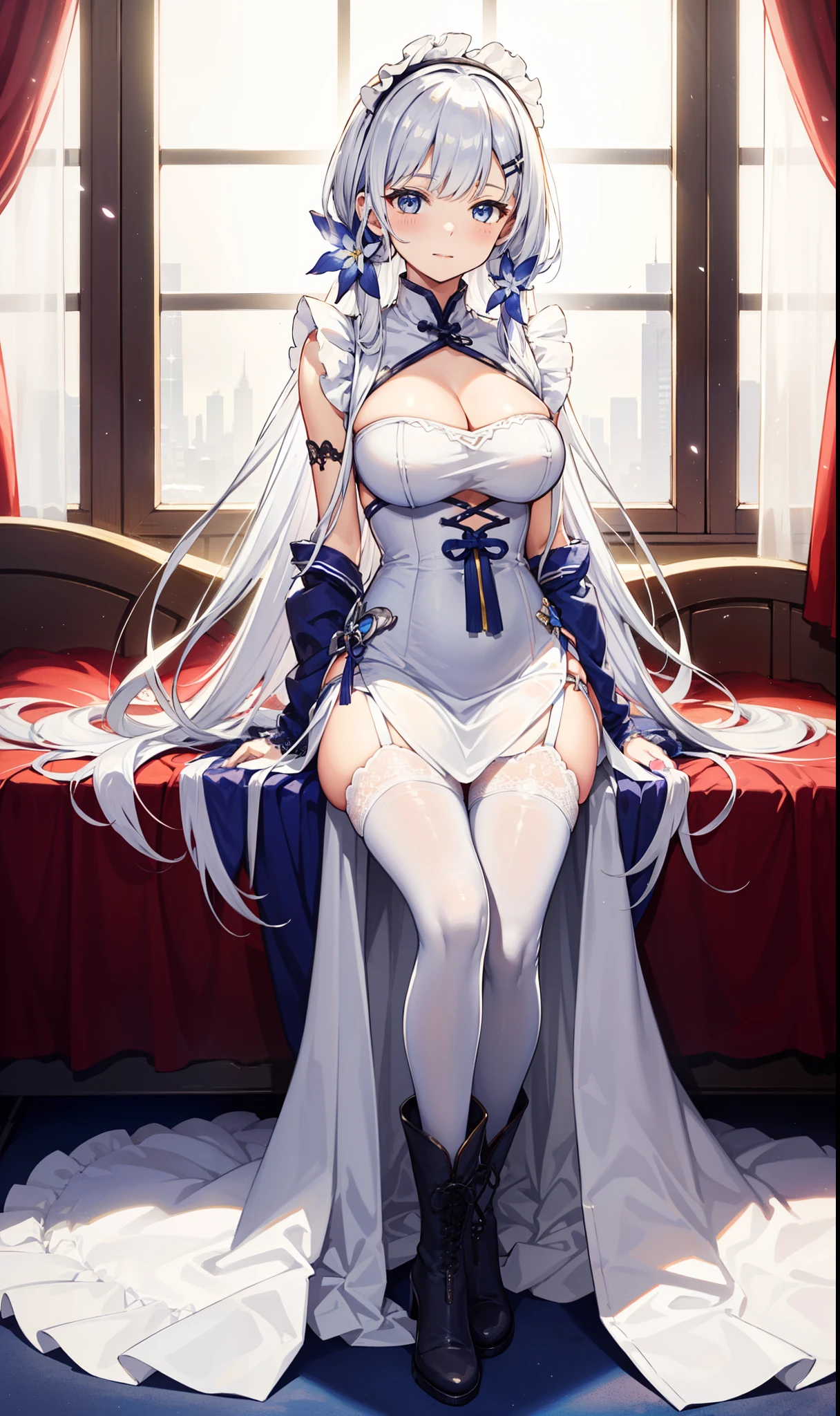 (masterpiece)+(best quality), cute, youthful girl (20 years old), medium breath, detailed face, white fantasy costume, full body image. --auto