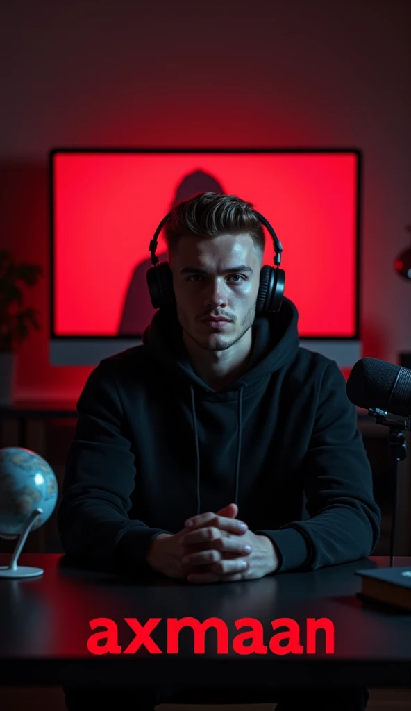 Make a photo for  profile like A boy plays mobile game on Gaming chair with Red and Orange mass combination note-'SnapGamingYT ' be come unter the photo 

