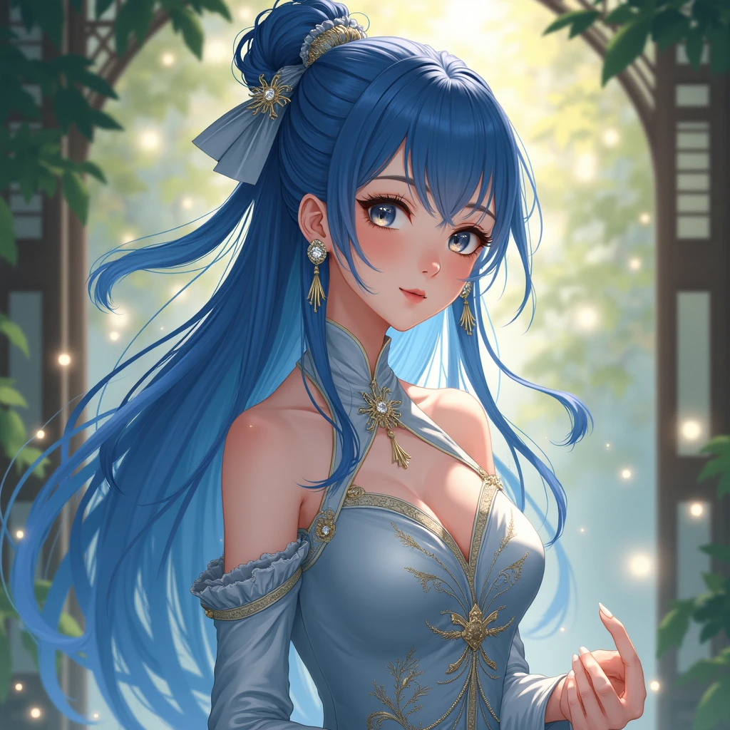 (highest quality, 8K, 32K, masterpiece, UHD: 1.3), 1 female, (Oversized: 1.3), perfect figure, super detailed face, detailed lips, fine eyes, (attractive), ((excited: 1.5)), (Sheer skin)) 、((((Transparent see-through dress))))、see-through dresses、lace sheer dress、Transparent dress、Sheer skin、Transparent dressを着た美しい裸の女性、solo、best style、big breasts、The most beautiful in the world、unparalleled beauty、long hair、 Indigo forest, Empty bathhouse hidden in a cave, hot spring、beautiful render of a fairytale, magical atmosphere + masterpiece, so magical and dreamy, magical colors and atmosphere, Blue lighting. fantasy, fantasy gorgeous lighting, concept art stunning atmosphere, magical environment, magical blue color and atmosphere, beautiful concept art, dark majestic ornate great hall, inside the palace、blue water辺、blue water、blue reflection、Cyan color、in the blue water、soak in blue water、Blue light、Blue Grotto、Blue World、