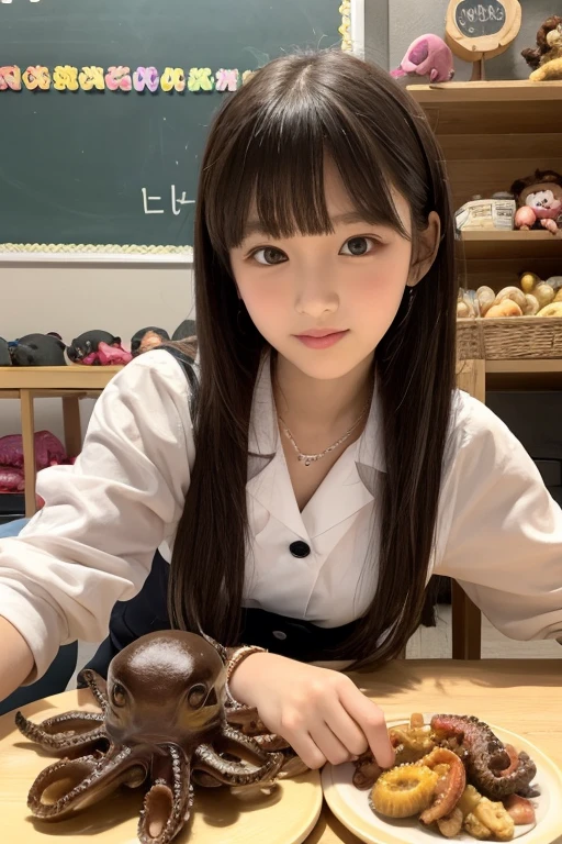 table top, highest quality, 8K, 15 year old naked girl, small breasts、((Big eyes))、(((smile))),学校のclassroom,(((view audience))),RAW photo, absurd,(((nude))), award winning portrait, smile, alone, daytime, idol face, delicate girl, Upper body, Digital single-lens reflex camera, looking at the viewer, Frank, Sophisticated, thin arms, Soft rays、professional lighting, chromatic aberration, (Eye and face details:1.0), ((realistic))、1 girl, ((Female Student Uniform)), look at the audience, young face、Satisfied look, (( open your legs、open your legs、Main crotch)),show your chest、classroom、chest comes out、(((short twin tails))),short hair