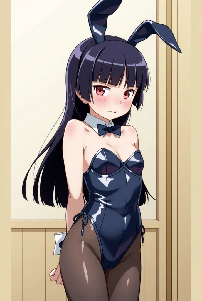 Browsing Caution,Sweat,White Breath,Demon slayer,One of the three daughters of the Butterfly Mansion,Kiyo Terauchi 1 person,Standing posture,Large areola,White steam,Small breasts,Bunny costume,Open the red curtains,corridor,Welcome,smile