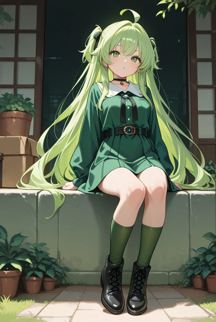 score_9,score_8_up,score_7_up,score_6_up,source_anime,1girl,c.c.,code geass,green hair,long hair,full body,pet collar,<lora:heelless_ballet_boots:0.8>,heelless ballet boots,pony boots,knee boots,locked boots,platform footwear,