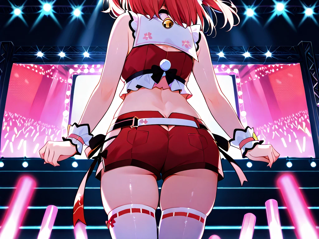 Top Quality, Masterpiece, High Definition, Very Detailed, 8k, One Girl, Cute, Anime, Crystal Clear White Skin, Sensual, Full Body, 2nd Grade of Junior High School, 13 Years Old, Beautiful Cute, Bow on Head, Too Many Hair Ornaments, Cute Micro Bikini Style, Crazy Worldview, Bloody, Eyes Glowing Suspiciously Red, Fairyland, Back road, crazy smile, bright red oasis, hand on crotch, inviting