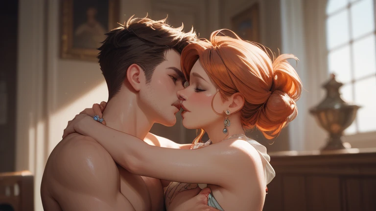 Hard standing doggystyle sex,beautiful woman,adult face, motion blur:1,hyper detailed,hyper realistic,sharp focus,refiner: woman face