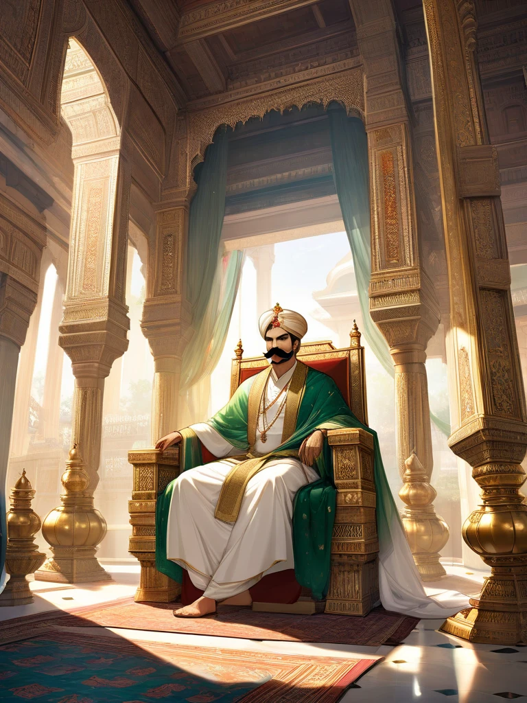 "Experience the opulence and grandeur of the Mughal empire through the eyes of Dara Shikoh, the heir-apparent to the throne of Shah Jahan. Watch as the intricate details of the royal court come to life in stunning visual renderings."