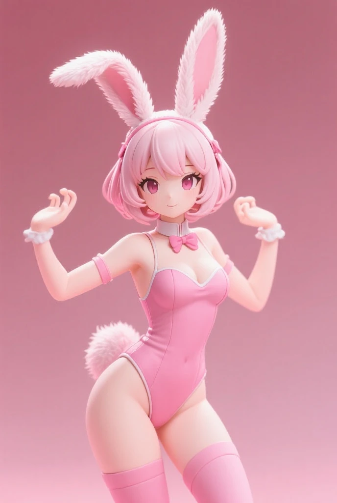 Anime Waifu beautiful detailed eyes, beautiful detailed lips, extremely detailed eyes and face, longeyelashes, 1girl, sensuous, young woman, medium breasts, beautiful feminine face, nice thighs, slim, sexly, erotic, beautiful clothes, perfect body, cinematic lighting and framing, (best quality,4K,8k,highres,masterpiece:1.2),ultra-detailed,digital painting,portrait,glamorous,highly detailed,soft lighting,warm color tones artwork, highest quallity,gorgeous eyes, cute hair, beautiful face, beautiful fur, standing alone, 1 girl, した乳head, anime girls, (all-body), curved, beautiful breasts,shining skin,glare eyes, soft skin, shining skin, soft skin, shining skin, (Purple slingshot swimsuit without shoulder embellishments, head, or abdomen.)、side bust, neckleace, bare feet, high-heels, (pink hair), (bare head:1.3), (bared shoulders:1.3), (bare clavicles:1.3), fake bunny ears, blue colored eyes, They are standing