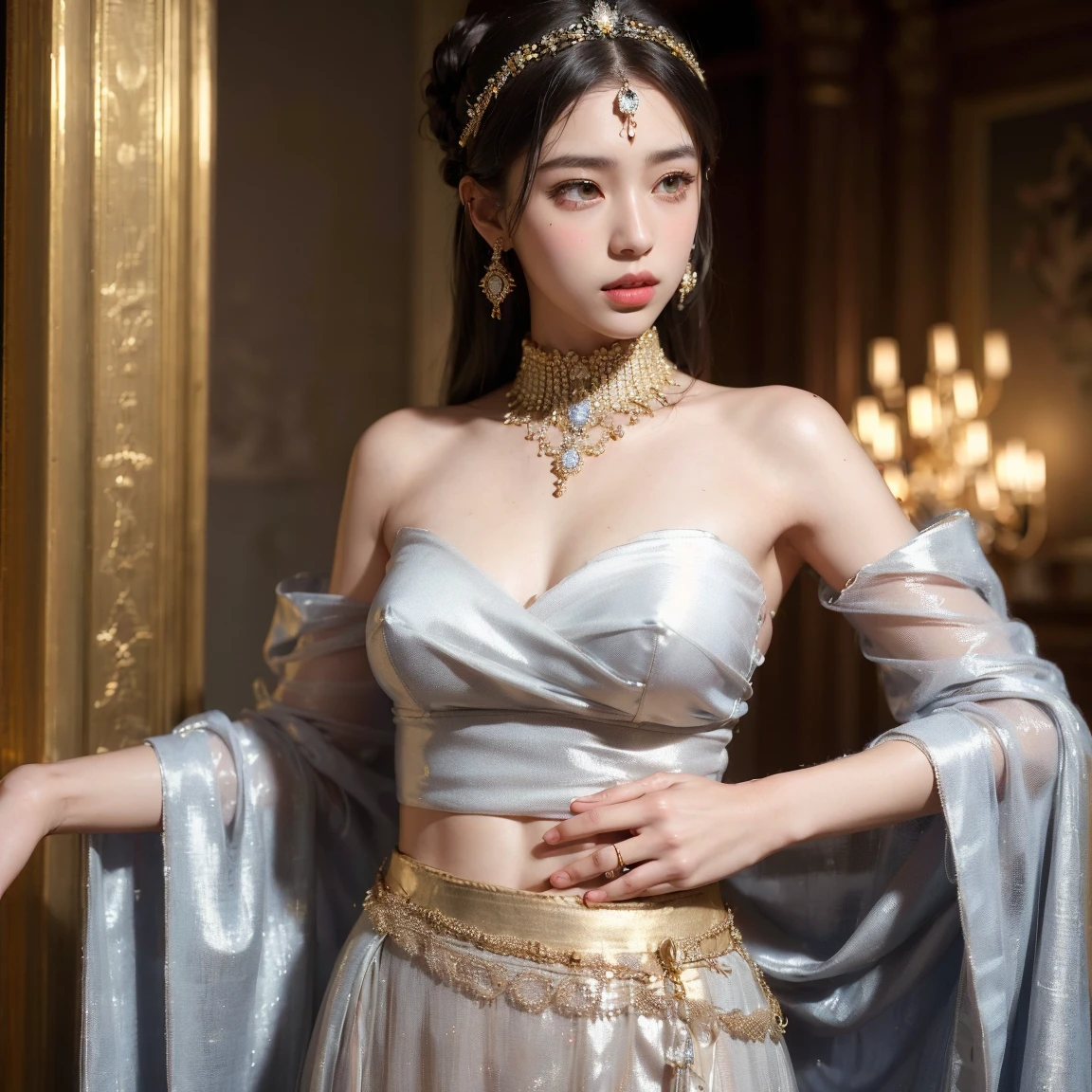 Princess of the Royal Palace of Vietnam, 15 years, stand, Take a naked bath in a luxurious palace bathtub There are many servants waiting to serve you.. 8k Photos, no:1.2