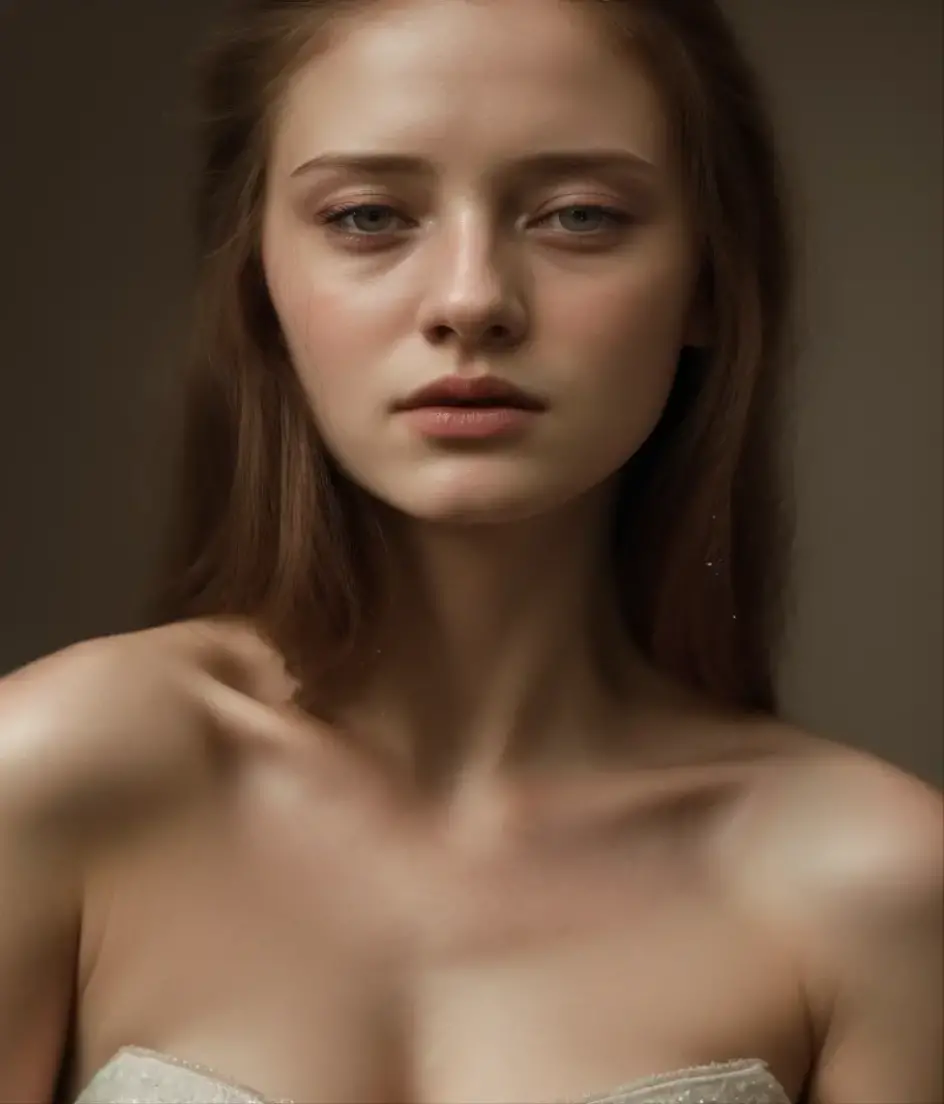 GoldieB_SoloTI_v1,
(Chiseled features softened by a flowing gown of marble-like fabric, draping in elegant folds, hair swept back in a timeless, sculpted style, eyes closed in serene contemplation),
(The hush of a grand gallery, where whispers of admiration mingle with the quiet reverence of onlookers, the soft glow of spotlights casting ethereal shadows, each detail immortalized in pristine stillness: 1.3),
(seductive:1.3),(analog, cinematic, film grain, hazy atmosphere, cinematic shot:1.3),
<lora:add_detail:0.6>,<lora:LowRa:0>, PA7_Portrait-MCU,