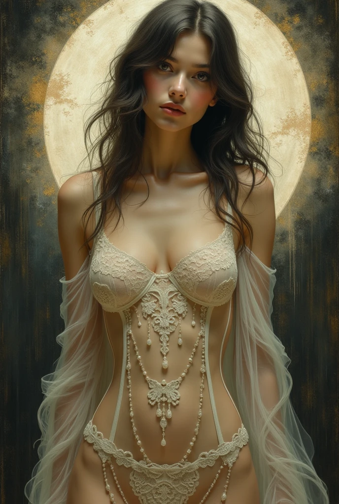 Master Parts, Better Quality, Surreal, Realistic cinematic photos, Innocent 18 year old girl, Swedish, Distinctively feminine traits, Cute Underwear, Long Hair, Medium breast, Saldada Way, (8k, A magnificent composition, Realistic, Sharp focus), Intricate background, Digital SLR, Intricate details, Medium Shot, Sensual and seductive poses, Active