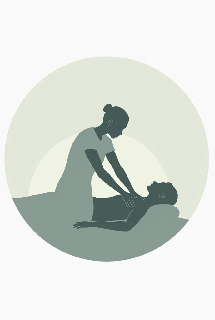 vector symbol of massage, dark blue