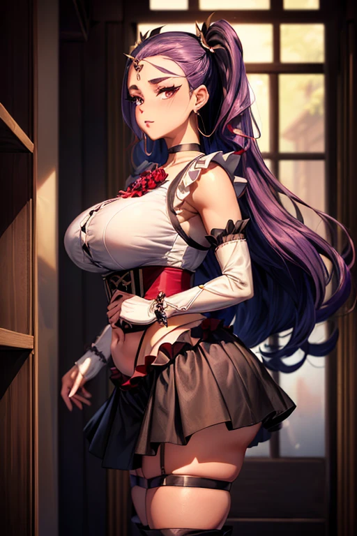 Black-haired girl,Indifferent girl,Golden pupils,Black long hair,braid,braid,脑后braid,ta skirt,Blue Loliress,Lolita s,Blue Skirt,Blue Skirt,Blue Skirt,Blue Skirt,蓝白Lolita skirt,Blue Dress,Blue Dress,Red bow tie,Red bow tie,单条braid,单条braid,短braid,Repressive style,Garter stockings,Garter stockings,Garter stockings,Big breasts,Great Sword,手持Great Sword,手持Great Sword,Great Sword