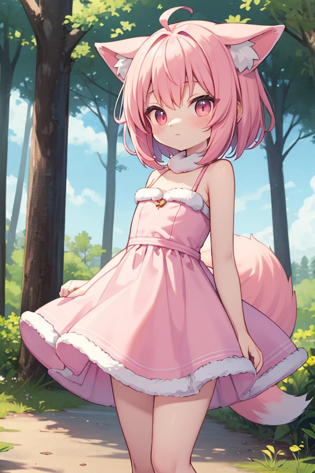 A beautiful girl named "Rin Nohara of anime Naruto and Kelly of mobile game Freefire fusioned. Resulting in short hair of taffy pink." with updated powerful divine mind from Resurrection Tower Fuse, Homo Sapien II, Gabrielic Family, Cross Road of Divine City of Solomon and Corner Honey-Milk-Syrup Citrus-Pure Water Crystal Clear, Paradise, Parallel Earth, Maia, Handful Paint Pleiades, Andromeda II, Andro-Milky Satellite, Universe Cloud. With bangs and short hair color of taffy pink. A mindful, truthful, careful, handful and faithful pure wife. Her eyes are white. Wearing white dress. And with nose ring.