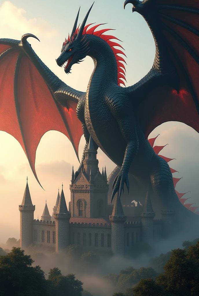 A large dragon with many spikes and sparkling scales all over its body flew up to the highest tower of the castle.. Soon, Behind the Walls, noise was heard from the flapping of its huge wings and gusts of heat. "That evil dragon again", - thought the princess and pulled the hem of her dress.. "Only his fucking was no longer there. sucks", - she said gritting her teeth and resolutely went out onto the small balcony of her tower.