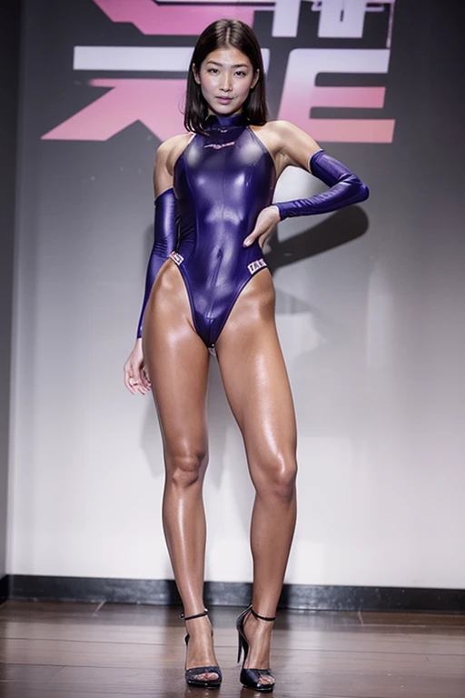 ((Masterpiece, best quality,edgQuality)),smirk,smug,
edgKM, a woman in a costume and heels walking on a runway ,wearing edgKM
<lora:edgMoss:1>