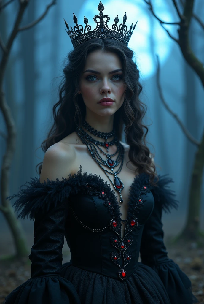 Priscilla is a beautiful vampire., black fur, In the style of Boris Vallejo, high detailed vampire dress, high detail face, high detailed leather, mature athletic body, perfect proportions, Heavy metal aesthetics, dark vampire castle interior background, high quality, masterpiece, realistic photo, intricately detailed, 8k, HdR, shallow depth of field, wide light, high contrast, Backlight, light flares, sharp focus, Raw color photo, looking to the camera, cold colors, various poses