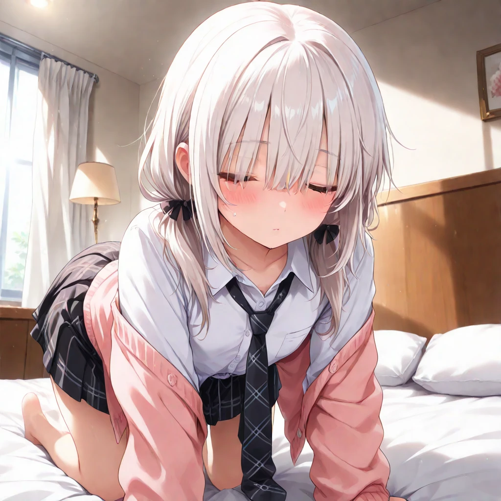 Highest quality, Super resolution video, 8K, Delicate depiction, chibichara, too young girl, 1Beautiful girl of the person, Cute face, I want to caress you, Pigtails, On the bed, Completely naked, Small breasts, The hairstyle and hair color change randomly., Sexy pose, Small breasts(:1.6), The nipples and areola are pale pink., Immature female body, Interested in sex, Erotic, Embarrassed, Spread your legs wide, Hymen, I want you to touch my pussy, Scrounge, A facial expression of sexual pleasure, Eroticな格好をさせられている, Hymenを貴方に破られたい, Immature female body, School uniforms are messed up, Moist eyes, Crying profusely, Feel
