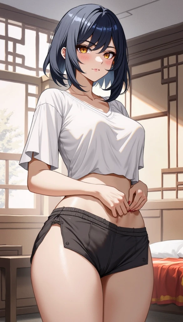 ((Voyeur of changing clothes)), pretty asian girl in lacey underwear with clothes on top covering her, One person, alone, underwear, panties, Butt, good, chest, Knee socks, Underarm, Black Hair, (Browsing Caution), ((masterpiece)), ((Highest quality)), (Very detailed), cute, (device), ((Very detailed)), 4K, (8k), Highest quality, (beautiful), Genuineistic, Genuine