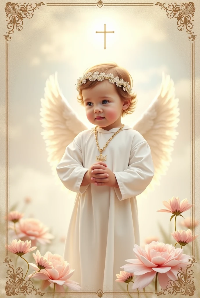 blessings of angels、background bright、heart mark、like、A sloppy smile、Equable、baby angel、face forward、looking at the camera、Rome