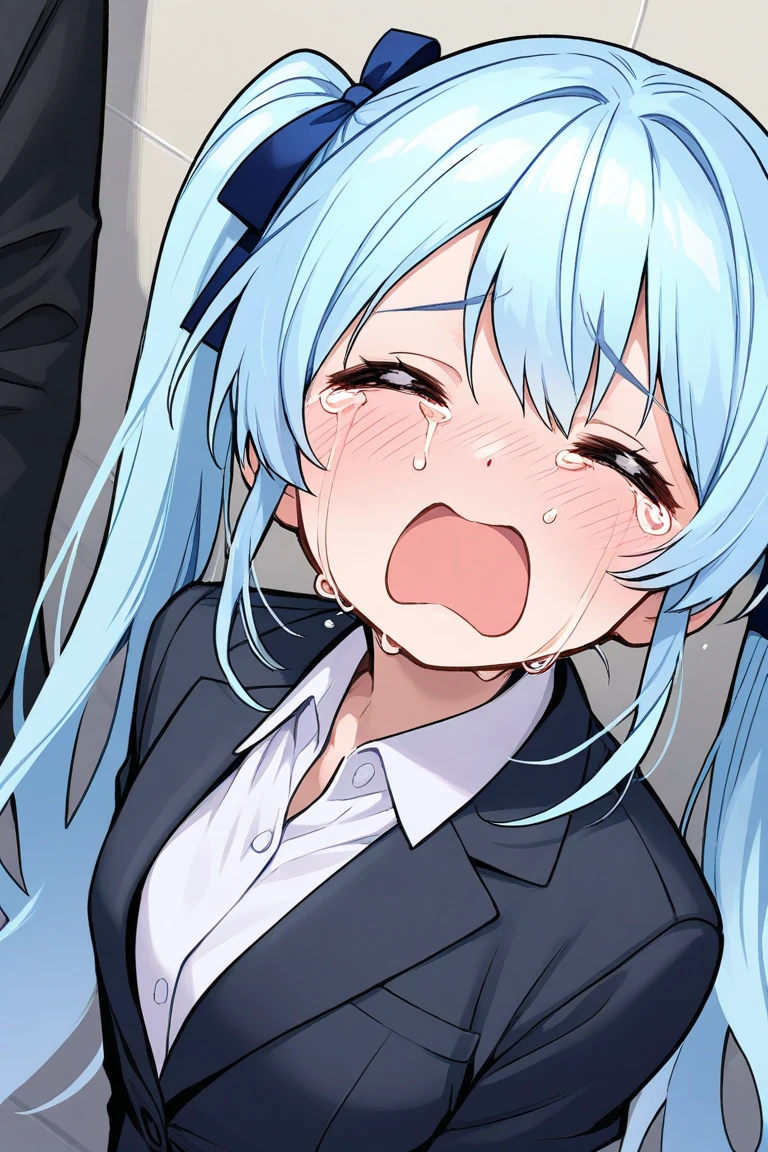 (masterpiece, best quality, highres, super detail illustration), nsfw, tears up, schooluniform, bukkake, excessive cum, crying, excessive cum in mouth, excessive cum from norse, excessive cum from mouth, face focus, small beats, mask pull