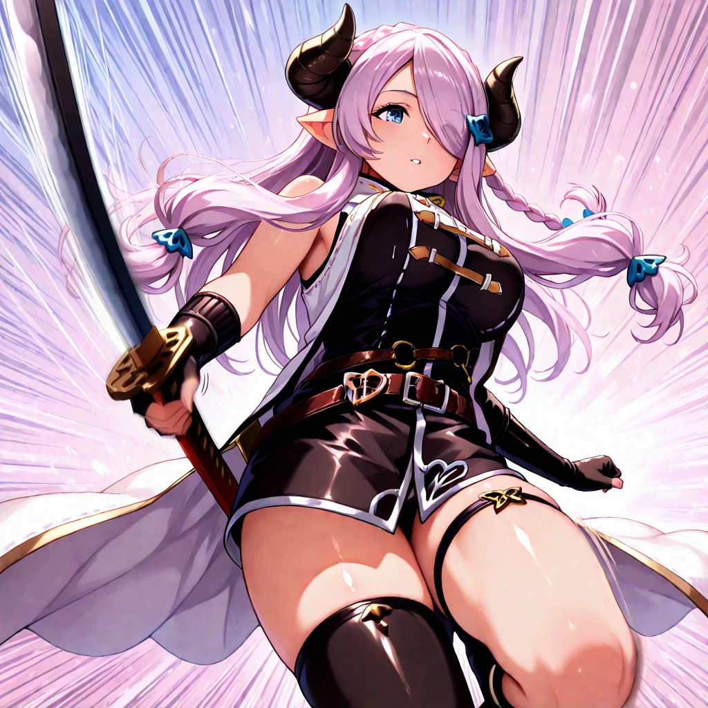 "(masterpiece:1.1), best quality, NSFW,
1girl, (80s anime style:1.3), (eyelashes:1.5), (loli:1.2),
(intricate high detailed body:1.2),
pink hair, (bangs:1.1), (long hair, straight hair:1.1), (headband:1.2),
red eyes, (lip stick:1.3),
(medium breasts:1.1),
(grin:1.2),
(high cut bikini armor, tattoo:1.2), (garter belt:1.2),
(knight armor, armored boots:1.2), (fur:1.1), (accessories:1.1), gloves,
standing, claw pose,
(full body, looking at viewer, from front:1.1),
(simple white background:1.2)"