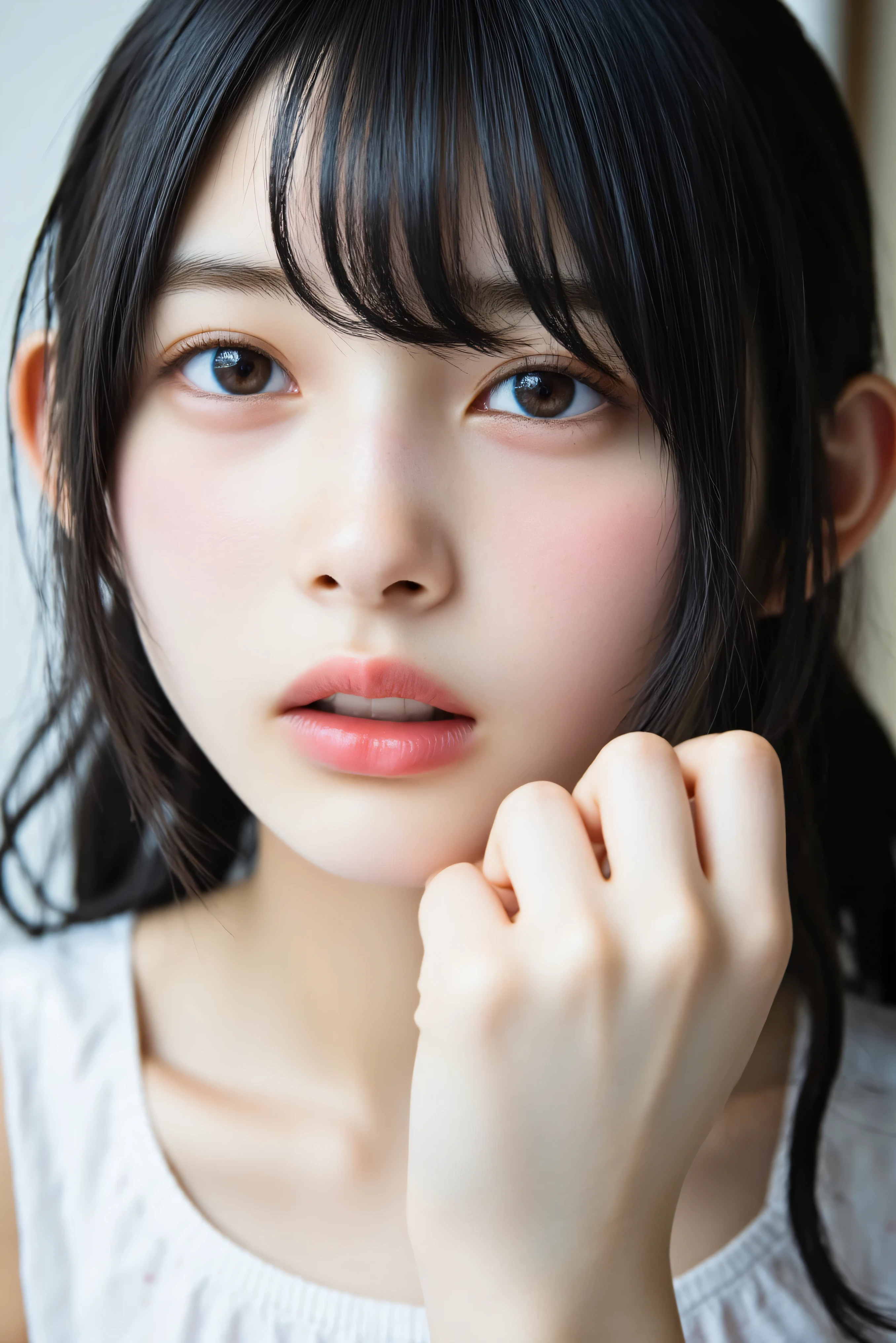 (((((Girls in their 20s:2、Japanese、babyface、white skin))))), details顔の質感、 details口元、 reddened skin、 details肌の質感、(masterpiece,Highest Quality:1.9),8k, details, details毛穴,reality, bedroom、 seat 、( all over the body、Writhing、open your mouth、drool、water that sticks to the face、water splashes on my face、splashes water on face、Bath water for the face )、((( Turning、above the tongue:2.2)))、long hair、 sigh