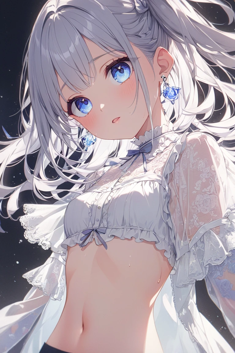 Cute loli,The white_Skirt、full bodyesbian、ssee-through、lacy clothing、ssee-through,Open_Lingerie,A skirt that flutters in the wind,Open_breast enhancement,,
