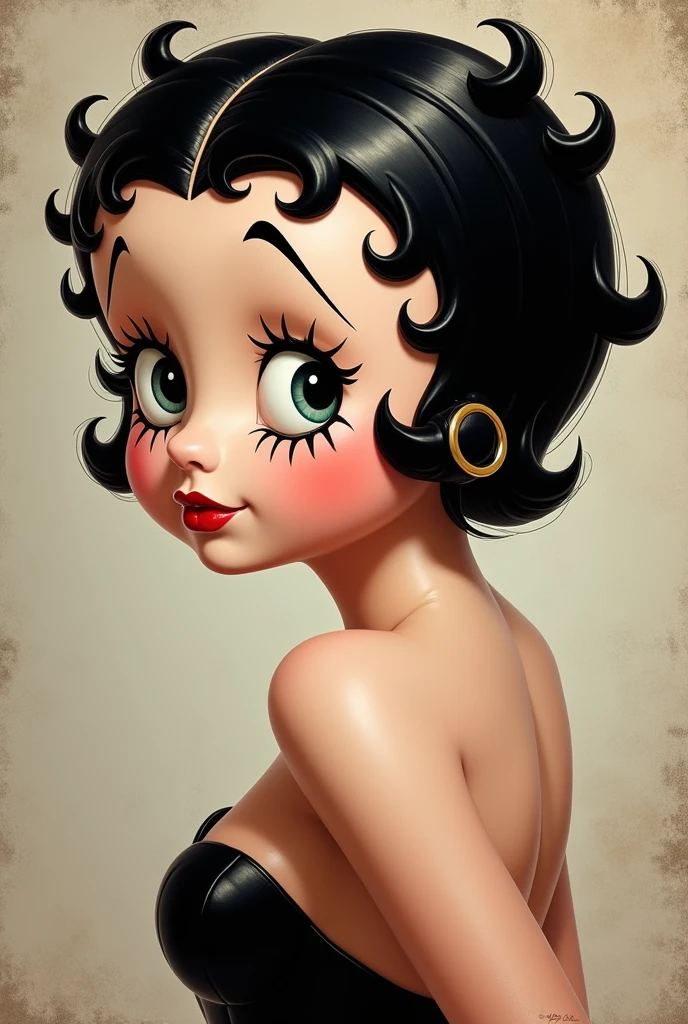 Betty Boop is making a disgusted face
