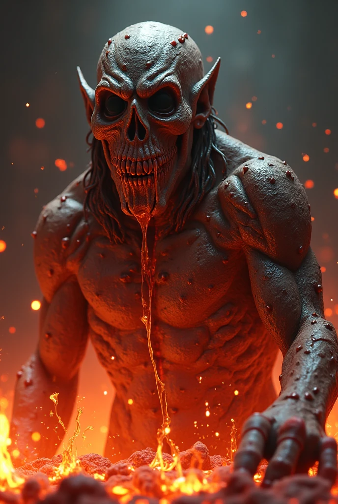 The muscular undead portrait, imbued with an eerie sense of life, flees from the radiant beams of light that pierce the shadows around him. His hauntinglyfixed gaze remains unwavering upon his pursued objective, as his powerfully defined limbs propel him forward with an instinctual fear of the illuminated path ahead. The once human features of his face are now distorted by a hideous decay, yet determination still burns in his fiery red eyes, fueling his relentless pursuit. --s2
High resolution digital sculpture of an undead warrior, carrying an aura of fear and hasty escape, intense gaze, piercing light contrast,