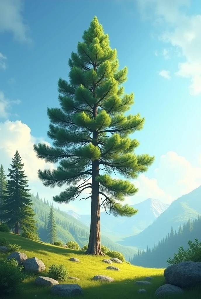 A white pine tree background