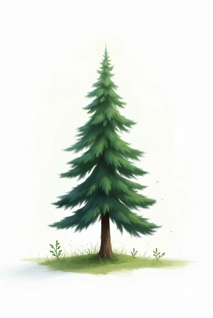 illustration style pine tree background white