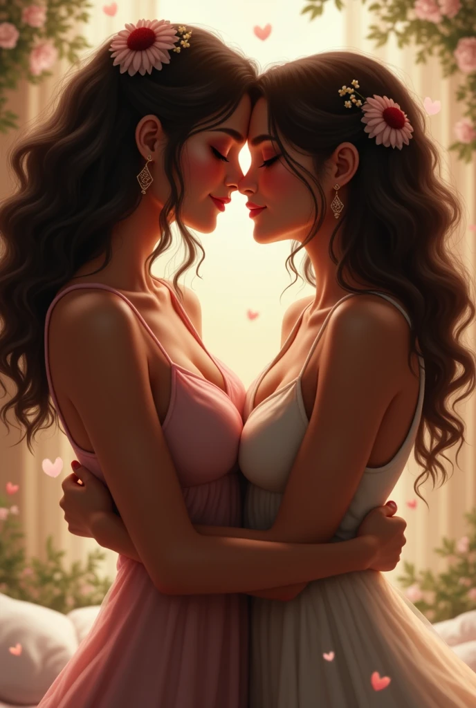 Create a beautiful girl called Saranya who kisses Anirudh