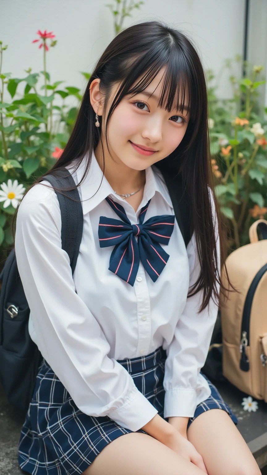 surrealistic、top-quality、 超A high resolution、Nikon Z 85mm、({(Raw foto:1.2)})natural soft light、profetional lighting、
realisitic、Super live-action、Photorealsitic、The crotch is visible、{frontage、Angle from below}
hands not visible、({{Hands are out of the angle of view}})(I can't see my fingers)portlate、Cute high school girl、School Uniforms mini Skirt、Cute sailor suit、Sailor suit skirt、Dark blue skirt、
both legs are bent、Toes are on the ground、The legs are spread in an M-shape,、I can see my panties.、Delicate thighs visible from the front、
Japan schoolgirl uniform、White panties visible from uniform miniskirt、(Panchira)School Uniforms mini Skirt、Perfect raw legs、delicate legs、
perfectly proportions、A sexy、Chest visible、
Squatting deep in the city、Show me your pants around town、
ulzzang -6500-v1.1, Well-formed face、perfectly proportions、Well-formed fingertips、
Cute high school girl、 Beautiful face in every detail、Realistic human skin、Provocative facial expressions、Semi-long、smooth hair、de pele branca、light skinned、 (hyperdetailed face、(very detailed lips、{round and detailed eyes}二重まぶた、Moist eyes、{Very delicate eyebrows})) (Strong-minded、(childish、pure、Attractive woman、charmed、glamor、Victory、Cheeky、glad、kawaii、Good aroma、))