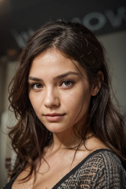 Create a teenager with a Roman nose, dark brown hair, wavy and split in half, dark brown eyes with a black background, from the shoulders up