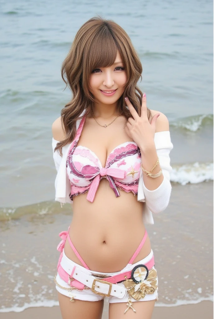 ((high quality:1.2)), work of art, (8k), extremely detailed, ((High detail:1.2)), ((best resolution:1.4)), Solo, 1girl, 24 years old Japanese Gyaru female, (bikini),