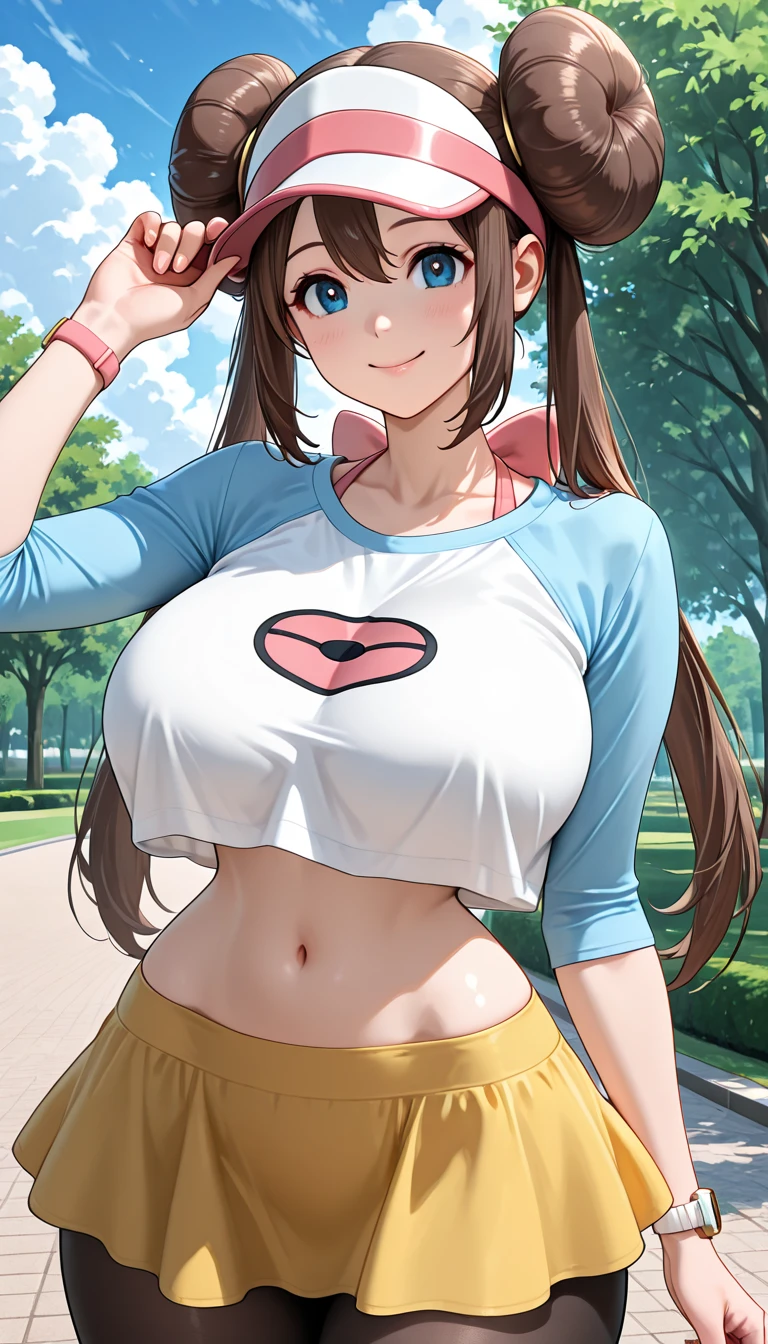 （（super high quality,Ultra-high resolution,16K,super masterpiece,Ultra HD,Ultra high definition:1.3,））One Girl,18-year-old,（Blonde:1.5,Short wavy hair:1.3）,Short Side Ponytail,（Butterfly Shape,Black and purple hair band:1.4,）Emerald eyes,Cleavage,sexly,（（Opened to the chest,tight,Light pink:1.3,One-piece sweat suit:1.5,））（popped collar,tight襟,Large collar,Fine zipper:1.3,）（light blue butterfly necklace:1.2,）To the camera,Smiling happily,Close one eye, V-sign with one hand,Place one hand on hip,leaning forward with her body angled forward,Sweaty,（A lot of water splashes all over the body:1.5,）Angle looking up from below,a blue sky with clouds and sun,