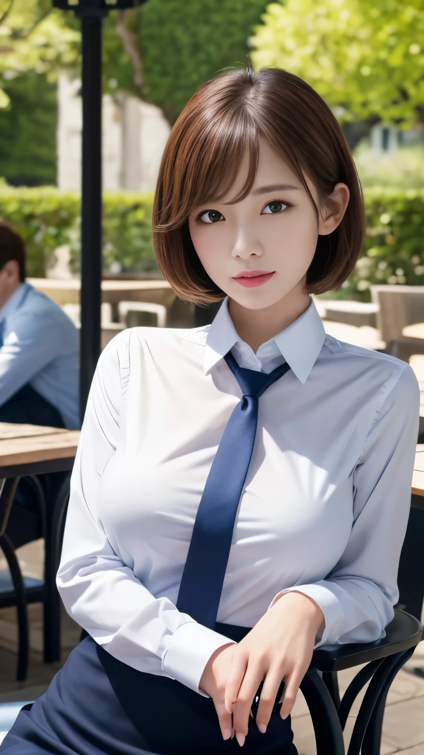 Generate with SFW, (1 girl:1.3), Upper Body Shot, Japanese, 16 year old supermodel, the body is slim, high school girl, (from before), (highest quality:1.4), 32k resolution, (Realistic:1.5), (Ultra-realistic:1.5), High resolution UHD, (masterpiece:1.2)), (Improvement of quality:1.4), (Very beautiful facial details), (Highest quality realistic skin texture:1.4), (Perfect Anatomy:1.2), (Are standing:1.37), ((thin high school girl uniform, no bra, erect nipples)), ((Black tie, White long sleeve blouse shirt:1.21)), Black pleated skirt, (Do not emphasize the top of the bust), ((on the bus)), Accurate Fingers, Very detailed, Symmetrical eyes, Fine eyelashes, Thinly trimmed eyebrows, View audience, Natural Makeup, [Pink lipstick], ((A good eye for quality:1.2)), (tired, Sleepy and satisfied:0.0), (Beautiful Lips:1.33), (Great nose:1.2), ((Physically Based Rendering of the Background:1.37)), (medium breast), Tight waist, (Heavy chest:1.05, slim lower body), Brown Hair, (handsome short hair:1.37), Anxious face, Gentle light illuminates the face and body, Spectacular and inspiring cinema lighting