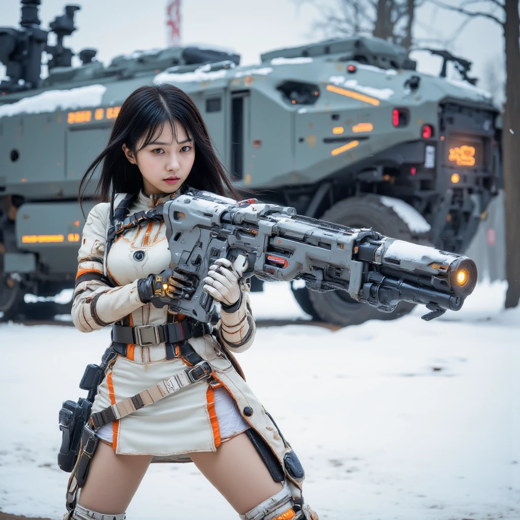 Textured skin, Very detailed, Attention to detail, high quality, 最high quality, High resolution, 1080p, hard disk, beautiful,(cyborg),(Missiles fired from the chest),(Machine gun in both hands),beautifulcyborg女性,Long Hair,The bangs are uniform,メカcyborgガール,Battle Mode,Girl with a mechanical body,彼女は武器を持った戦闘用cyborgメカを身に着けている,Full Body Shot