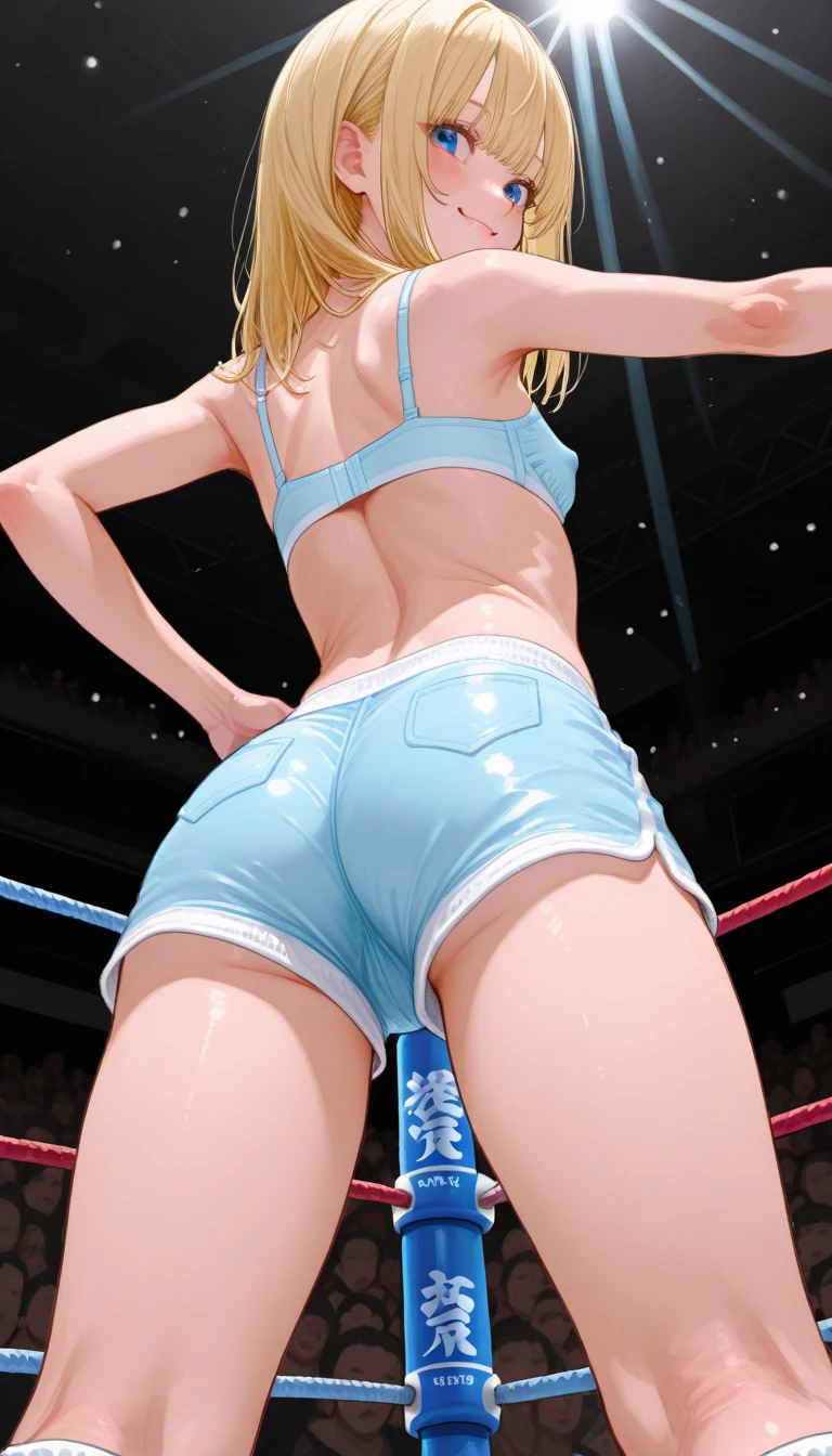 ((masterpiece)), ((best quality)), (ultra-detailed), ((kawaii)), cute, (lovely), ((sexy)), (ero), ((extremely detailed)), 4K, (8K), best quality, (beautiful), a cute girl, 1girl, solo, tank top, beautiful gold hair, beautiful blue eyes, ((beautiful eyes)), standing pose