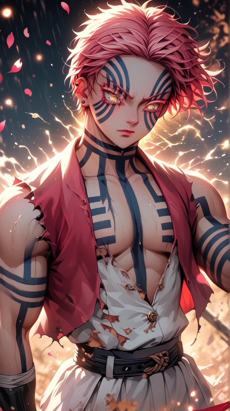 gaara, colete, marca facial, fantasia, magia, ninja, pergaminho, gourd, anime, Pop art, textured skin, super detail, high details, high quality fogo ????? justos de chamas negras