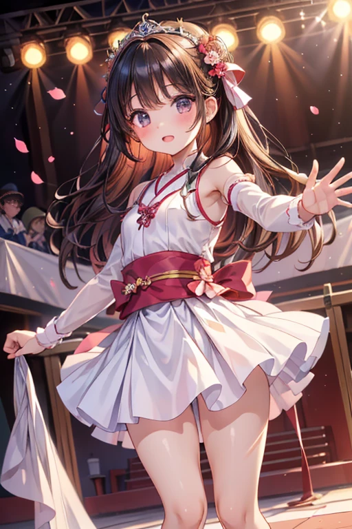 Wearing a short dress、Anime girl dancing on stage with a microphone, Trending on cgstation, Cute anime waifu in a nice dress, From the Azur Lane video game, artstation On pixivトレンド, everyone, Azur Lane Style, Trending on cgstation, pixiv artstation の guweiz, On pixiv, marin kitagawa fanart, Anime Moe Art Style