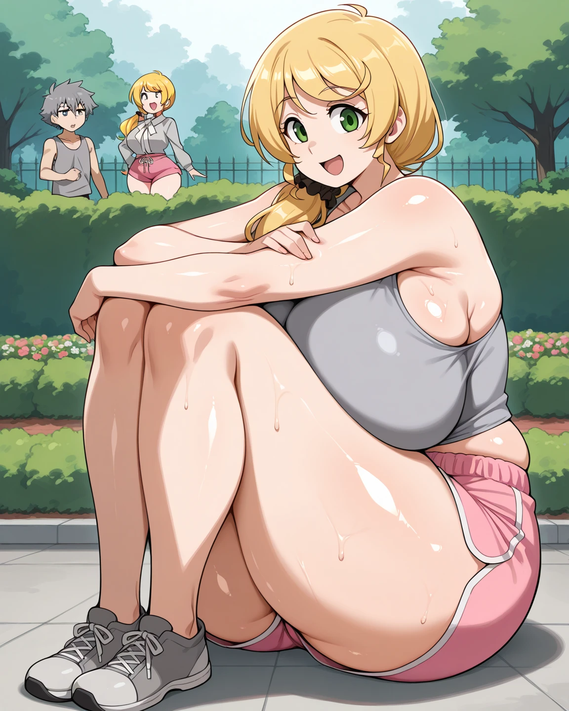 1girl, nsfw, houjousatoko, short hair, blonde hair, purple eyes ,hairband, large breasts, nipple, Running, ,, Heavy snowfall area, frozen,  , Sweating profusely, Love juice, Wet Woman,  female ,, mountain ,Alone, , Naked, solo, 1girl,  amusement park , , Peeing, lactation, projectile lactation