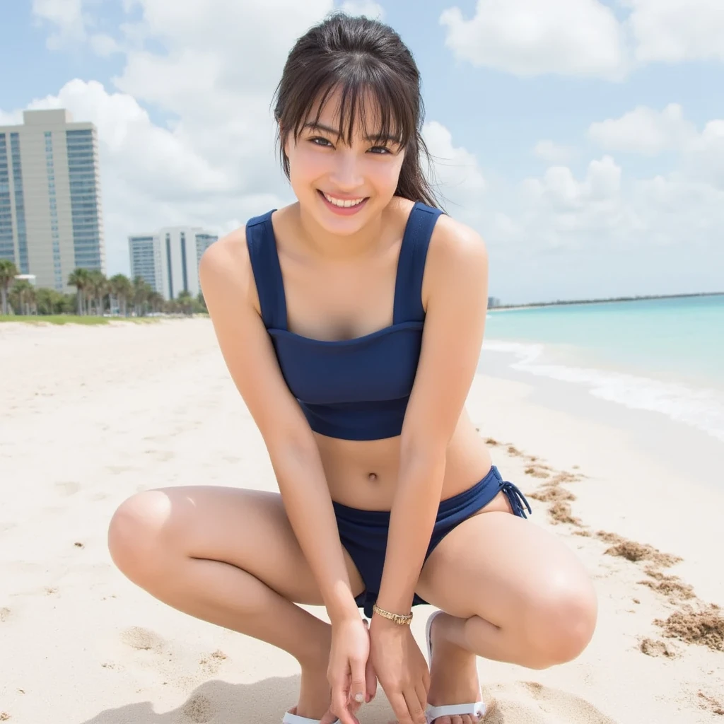 (8K, RAW Photos, Highest quality, masterpiece:1.2), (Realistic, photo-Realistic:1.37), Super detailed,
1 Girl,cute, alone,(smile:1.2), Full body photography, Large opening, Professional Lighting, Mole under the eye:1.Beautiful attention to detail,(Sexy Swimwear:1.2), (short hair:1.2),Floating Hair